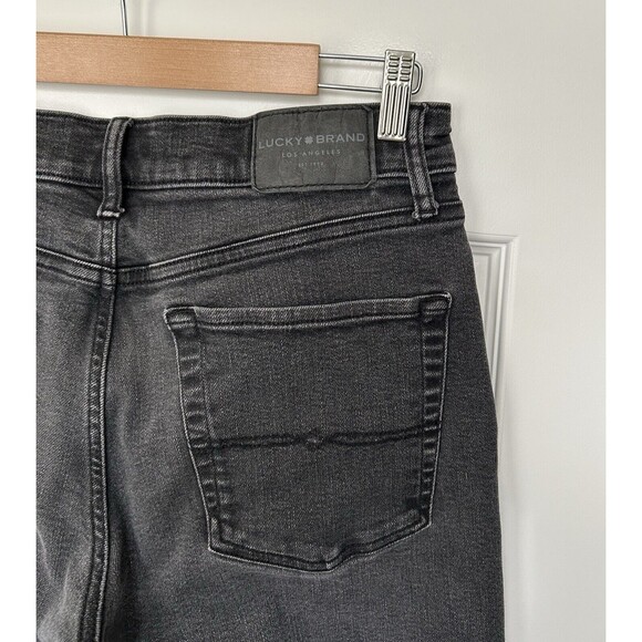 Lucky Brand 363 Vintage Straight Jeans Mens Actual Sz 31x29 Black Denim Stretch - Picture 7 of 13